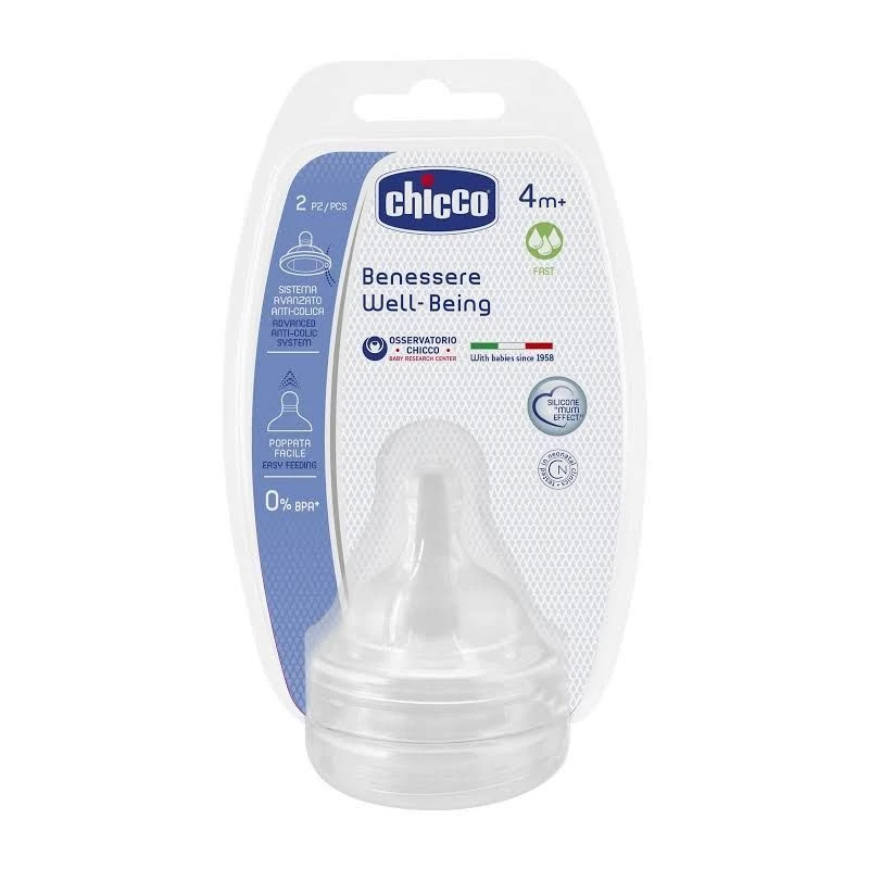 Chicco Tettarella Benessere 1 Foro Silicone 2 Pezzi 1 Chicco Tettarella Benessere 1 Foro Silicone 2 Pezzi