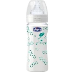 Chicco Biberon Benessere Vetro Decorato Unisex 240 Ml Nature Silicone