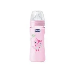Chicco Biberon Benessere Colorati 330 Ml Rosa Silicone