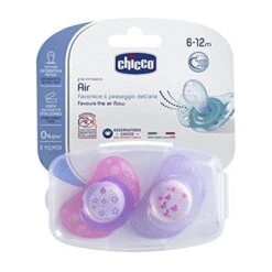 CHICCO SUCCHIETTO AIR ROSA SILICONE 6-12M 2 PEZZI
