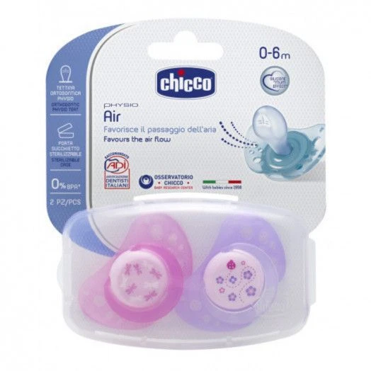 Chicco Succhietto Physio Air Silicone Girl 0-6m Pezzi 2 1 Chicco Succhietto Physio Air Silicone Girl 0-6m Pezzi 2