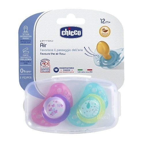 Chicco Chicco Succhietto Air Rosa Verde 12m Caucciu 2 Pezzi 1 Chicco Chicco Succhietto Air Rosa Verde 12m Caucciu 2 Pezzi