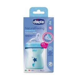 CHICCO BIBERON NATURAL FEELING AZZURRO 2M+ 250ML