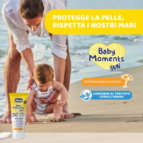 CHICCO Baby Moments SUN – Crema Solare Mineral 50+ 2 CHICCO Baby Moments SUN – Crema Solare Mineral 50+ - immagine 2