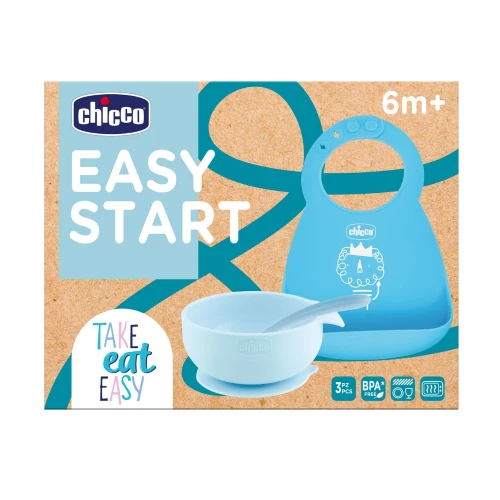 CHICCO Set Pappa EASY START In Silicone Per Lo Svezzamento 2 CHICCO Set Pappa EASY START In Silicone Per Lo Svezzamento - immagine 2